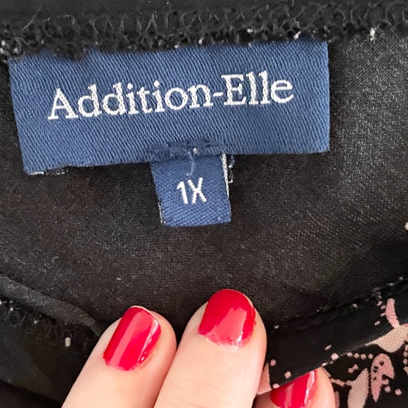 Vintage 90s Y2K Maxi Skirt Dark Floral Fairy Lettuce hem Black Pink Romantic 1X - Picture 7 of 9